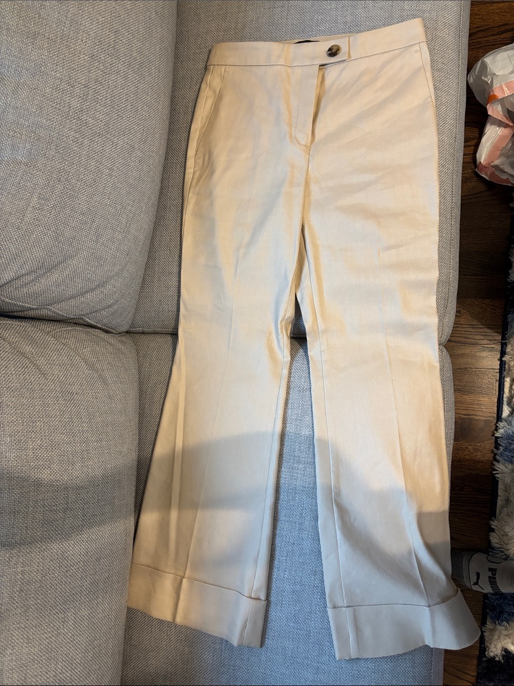 Ann Taylor Men's Cream Dress Pants - Tailored Flat Front